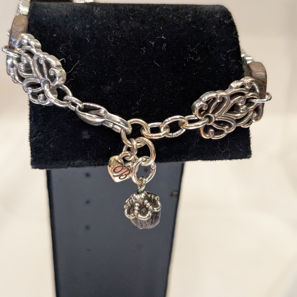 Brighton Silver Plate Sequoia Wood Panel Bracelet - Picture 5 of 6